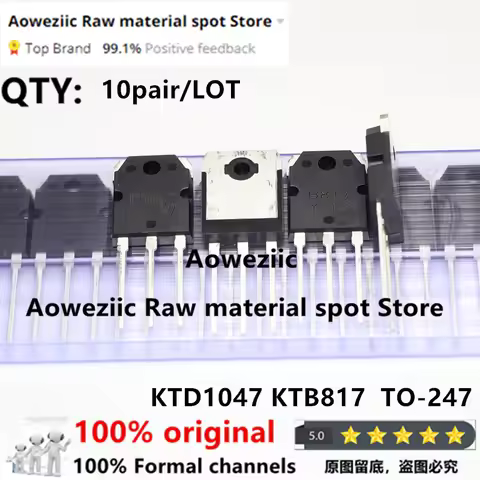 Aoweziic 2021+ 100% New Imported Original KTD1047 KTB817 D1047 B817 2SD1047 2SB817 TO-247 Power Ampl