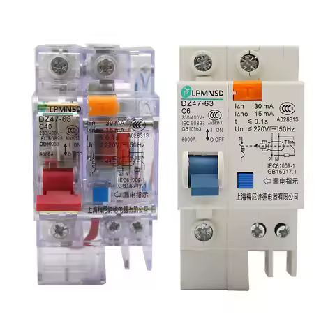 Transparent residual current leak circuit breaker, elcb rcbo switch cb dz47le nbt1le 10A 16A 20A 25A