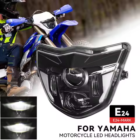 LED Motorcycle Headlight Assembly E-MARK for Yamaha WR 250F/400F/426F/450F TTR110E XTZ 150 125 YZ 25