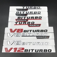 Benz New Style Wordmark AMG Side Label V8 V12 BITURBO 4MATIC Car Label Fender Sticker C63 E63