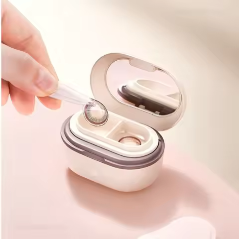 EraClean Mini Contact Lens Cleaner Storage Case Portable Ultrasonic Cleaning Lenses Case Removable B