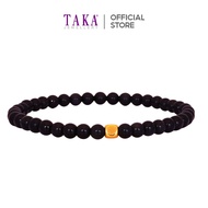 FC1 TAKA Jewellery 999 Pure Gold Dice Charm with Beads Bracelet