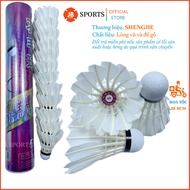 XD50 Wooden Base Feather Shuttlecock Box (12 Balls), Duck Feather Shuttlecock, White Feather Shuttle