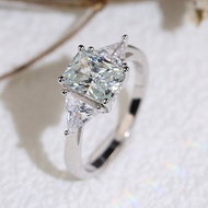 100% Real 2ct 6x8MM Moissanite Ring GRA Certificate Laboratory Diamond Ring Womens Wedding Jewelry S