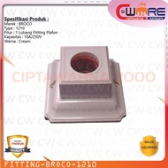 Square Electric Ceiling Light Fitting 1210 - Broco CW2K