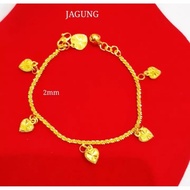 Bracelet Gelang Tangan Jagung Love Emas Bangkok FREE COP 916