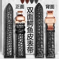 2024☊✽✱ CAI-时尚27 Suitable for for-/Omega double-sided crocodile leather strap genuine leather men's butterfly buckle original watch strap accessories 19 20