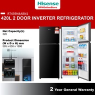 Hisense 420L 2 Door 5 STAR  Refrigerator RT439N4ABN1 / Fridge / Durable Inverter  Deodorizing Filter