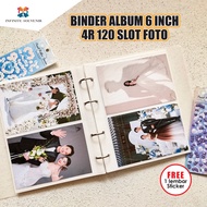 [FREE STICKER] 4R 120 Slot Album Binder Premium Doff PP Cover/ 6 Inch Flexible Photo Book/