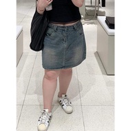 jeans skirt lovito skirt skirt jeans plus size High Waist Denim Skirt - Slimming A-line Design for P