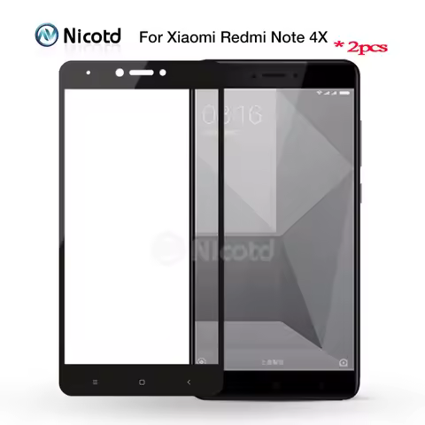 2 piece For Redmi Note 4 Global Version Nicotd Colorful 2.5D Full Cover Tempered Glass For Xiaomi Re