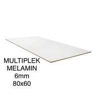 PUTIH Multiplex / plywood white melamine 6mm (80x60)cm, melamineto plywood, white