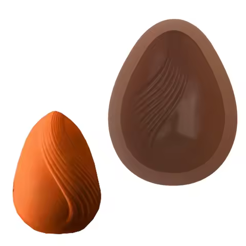 Easter Handmade Egg Mold Single Ribbon Texture Design Easter Egg Baking Tool Silicone Cake Mould Cho
