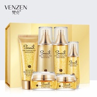 24K Gold Snail Skin Care ชุด6ชิ้นกล่อง Face Toner Essence ครีม Nicotinamide Anti-Aging Serum facial Cleanser ชุดสำหรับสตรี As the picture
