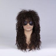 Beggar wig, long curly hair stage, Halloween men's fluffy hairstyle, beggar maniac, full head set