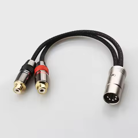 15cm HiFi 5 Pin DIN Male To 2 RCA Female Plug AMP Audio Adapter Cable High Quality