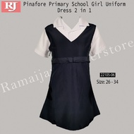 Ready Stock Pinafore Primary School Girl Uniform Dress 2in1 dress| RJ Baju Sekolah Rendah Perempuan 
