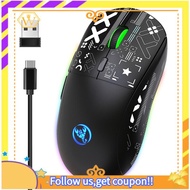 【W】HXSJ T90 2.4G Wireless Mechanical Mouse RGB Gaming Mouse Ergonomic 3600DPI Mouse 11 RGB Lighting 