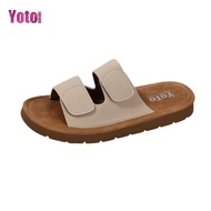 YOTO Double Strap Velcro Sandals For Women Summer Casual Comfortable Slippers