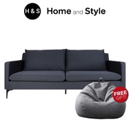 [SG] [Ready Stock] Premium High Quality 3 Seater Sofa Fabric Sofa Scandinavian Design | Hayley Dark Grey | Fast Delivery