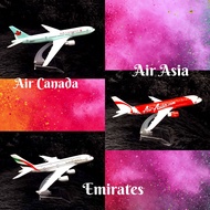 Diecast Airplane Airasia, Emirates, Swissair, Air Canada, Thai Airways, Japan
