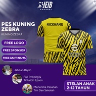 ZEBRA YELLOW PES EFOOTBALL JERSEY | PRO EVOLUTION SOCCER | FREE NICKNAME | FULL PRINTING JERSEY