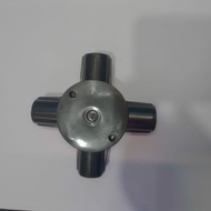 T-Dus Listrik/Cross Dus 20mm Cabang 4 Hitam Polos