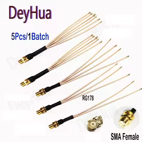 5pcs SMA to 6xU,FL Splitter SMA Female to 2 3 4 5 6 x U.fl UFL1 Female1 RG178 Cable WIFI Antenna Ext