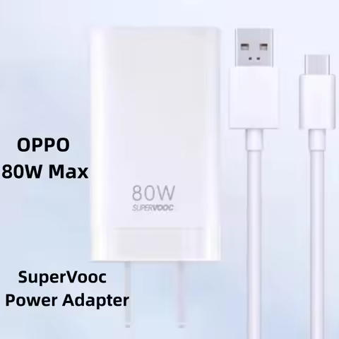 OPPO 80W Super VOOC Charger EU/US Fast Charger Adapter 1M Type C Cable For OPPO Find N2 X5 X6 X3 Ren