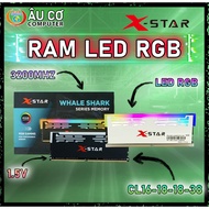 Ram X-Star LED RGB 16G DRR4 XSTAR 16GB BUS 3200Mhz Whale Shark D4 3200 Desktop (16x1) - GENUINE
