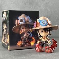 〖 High-quality Version 〗 One Piece Q Version Ace Ace Portkas Cowboy GK Anime Statue Figure Model