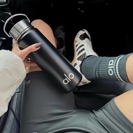 100% Original Alo Yoga Water Bottle Tumbler Black White 24oz