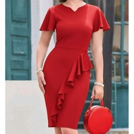 Evelyn Dress Sepan Scuba Office Midi Dress Midi Dress