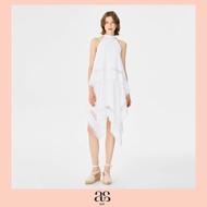 [asv aw25] Sonya Halterneck Dress เดรสผู้หญิง คล้องคอ ทรงผ้าเช็ดหน้า ดีเทลแทรกผ้าและชายลูกไม้ แต่งโล