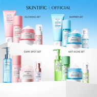 Skintific 4pcs set with serum - Low pH Cleanser & Barrier  Moisture Gel & Exfoliating Toner & Niacin