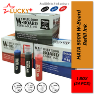 Hata 500R Refillable Whiteboard Marker Refill Ink 3.8g - Black Blue Red (1Box / 24Bottle)