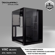 Tecware VXC Dual Chamber TG ATX Case, 7 x PCI Expansion Slots, Can Mount 5 x 120mm Fans, Vertical GPU Bracket, No Riser Cable