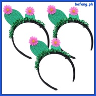 3 Pcs Headband Headbands Festival Party Cactus Hair Hoop 20.00X13.00X1.50CM Green  bofeng