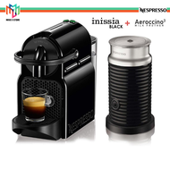 [COMBO] Nespresso A3D40-ME-BK-NE Inissia Fully Automatic Capsule Espresso Coffee Pod Machine (Black) + AEROCCINO 3 Milk Frother