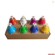 Desk Bells 8 Notes Metal Hand Bells Rainbow Music Bells Percussion Instrument Smooth Edges Holiday B