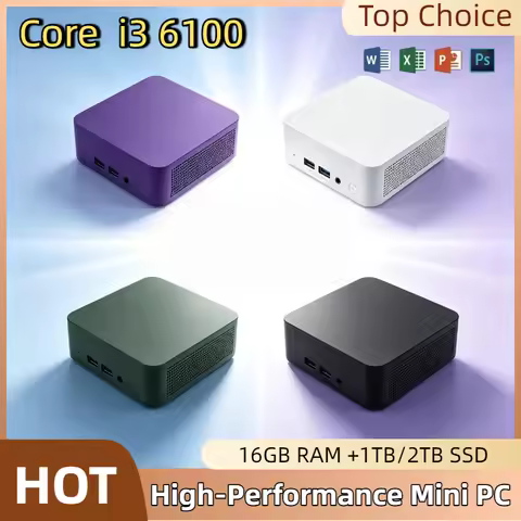 Intel i3 6100 Ultra Mini Desktop 16GB RAM 2TB 1TB M.2 NVMe SSD WiFi6 Bluetooth 5.2 Low Power Pro Max