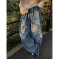 [BIGSIZE CNY] Women's Jeans Bigsize Waist Cap Wide Leg Soft Jeans Loose Men's Jeans