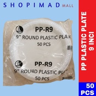 [50PCS] PP PLASTIC PLATE 9" / PINGGAN PLASTIK / DISPOSABLE PLATE