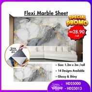 1ROLL FLEXI MARBLE SHEET 120CM X 300CM/ STICKER MARBLE WALLPAPER WATERPROOF/ CERAMIC WALL STICKER MA