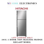 HITACHI RH240P7MSBSL 203L 2 DOOR FRIDGE [BRILLIANT SILVER] - 2 YEARS LOCAL WARRANTY