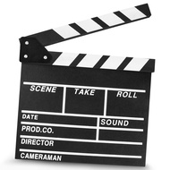 KISEER 12"x11" Movie Film Clap Board Wooden Movie Clapboard Film Clapper Board, Black & White