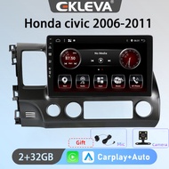 EKLEVA แอนดรอยด์วิทยุติดรถยนต์10.1นิ้วสำหรับ Honda Civic 2006-2011 Carplay Auto Aux Wifi DAB OBD USB
