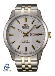 Orient RA-AB0012S Automatic Stainless Steel Japan Movt White Dial Two Tone Men's Watch