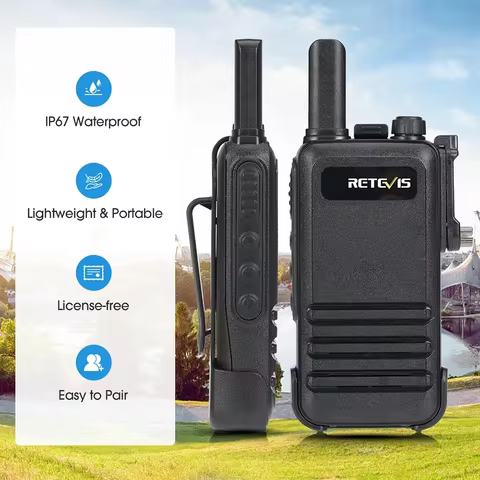 Retevis IP67 Waterproof Walkie Talkie Professional PMR FRS Mini Two Way Radio USB C Charging VOX for