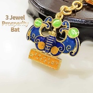 [Fortune Destiny] Feng Shui 3 Jewels Prosperity Bat Amulet 3 颗宝石繁荣蝙蝠护身符